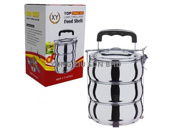 (DRUM SHAPE) 14CM TWO-LAYER STAINLESS STEEL DRUM SHAPE LUNCH BOX(XY)